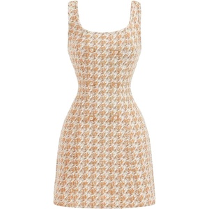 image:imageFloerns Womens Plaid Tweed Sleeveless Square Neck Elegant Work Mini DressGinger