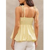 image:imageFloerns Womens Cute Bubble Hem Camisole Tie Shoulder Ruffle Cami Tank TopYellow