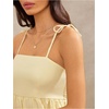 image:imageFloerns Womens Cute Bubble Hem Camisole Tie Shoulder Ruffle Cami Tank TopYellow