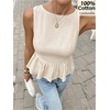 image:imageFloerns Womens Cute Sleeveless Peplum Tops Crew Neck Dressy Casual Summer Tank TopsApricot