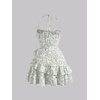 image:imageFloerns Womens Floral Halter Ruffle Tiered Cute Summer Mini DressGreen