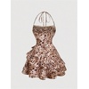 image:imageFloerns Womens Floral Halter Ruffle Tiered Cute Summer Mini DressLeopard Floral