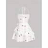 image:imageFloerns Womens Floral Halter Ruffle Tiered Cute Summer Mini DressWhite Floral