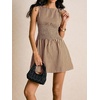 image:imageFloerns Womens Gingham A Line Dress Mini Checkered Elegant DressesChocolate Brown