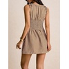 image:imageFloerns Womens Gingham A Line Dress Mini Checkered Elegant DressesChocolate Brown
