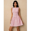 image:imageFloerns Womens Gingham A Line Dress Mini Checkered Elegant DressesRed Stripe