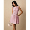 image:imageFloerns Womens Gingham A Line Dress Mini Checkered Elegant DressesRed Stripe