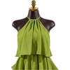 image:imageFloerns Womens Halter Sleeveless Tiered Layered Ruffle Mesh Mini DressesGreen