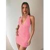 image:imageFloerns Womens Leopard Print Halter Backless Lace Mini Going Out DressesPink