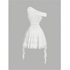 image:imageFloerns Womens Off The Shoulder Mini Dress Sleeveless Layered Ruffle Y2k Going Out DressesWhite