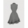 image:imageFloerns Womens Plaid Bow Tie Tweed Sleeveless Ruffle Elegant Mini DressBlack Plaid