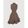 image:imageFloerns Womens Plaid Bow Tie Tweed Sleeveless Ruffle Elegant Mini DressBrown