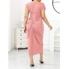 image:imageFloerns Womens Plus Size Asymmetrical Neck Ruched Slit Hem Cocktail DressLight Pink
