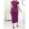 image:imageFloerns Womens Plus Size Asymmetrical Neck Ruched Slit Hem Cocktail DressLilac Purple