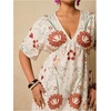 image:imageFloerns Womens Plus Size Hawaiian Tropical V Neck Long DressApricot Brown Floral
