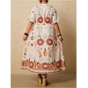 image:imageFloerns Womens Plus Size Hawaiian Tropical V Neck Long DressApricot Brown Floral