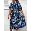 image:imageFloerns Womens Plus Size Hawaiian Tropical V Neck Long DressBlue Multi