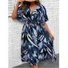 image:imageFloerns Womens Plus Size Hawaiian Tropical V Neck Long DressBlue Multi