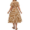 image:imageFloerns Womens Plus Size Hawaiian Tropical V Neck Long DressCoffee Brown