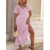 image:imageFloerns Womens Plus Size Hawaiian Tropical V Neck Long DressLight Pink