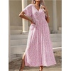 image:imageFloerns Womens Plus Size Hawaiian Tropical V Neck Long DressLight Pink