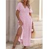 image:imageFloerns Womens Plus Size Hawaiian Tropical V Neck Long DressLight Pink