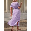 image:imageFloerns Womens Plus Size Hawaiian Tropical V Neck Long DressPurple