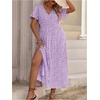 image:imageFloerns Womens Plus Size Hawaiian Tropical V Neck Long DressPurple