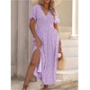 image:imageFloerns Womens Plus Size Hawaiian Tropical V Neck Long DressPurple