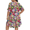 image:imageFloerns Womens Plus Size V Neck Short Sleeve Ruffle Hem A Line Short DressMulti Floral