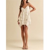 image:imageFloerns Womens Ruffle Mini Dress Tie Shoulder Sleeveless Cocktail SundressApricot