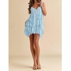 image:imageFloerns Womens Ruffle Mini Dress Tie Shoulder Sleeveless Cocktail SundressBlue