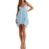 image:imageFloerns Womens Ruffle Mini Dress Tie Shoulder Sleeveless Cocktail SundressBlue
