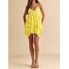 image:imageFloerns Womens Ruffle Mini Dress Tie Shoulder Sleeveless Cocktail SundressPale Yellow