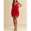 image:imageFloerns Womens Ruffle Mini Dress Tie Shoulder Sleeveless Cocktail SundressRed