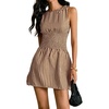 image:imageFloerns Womens Gingham A Line Dress Mini Checkered Elegant DressesChocolate Brown