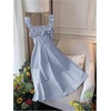 image:imageFloerns Womens Cute Square Neck Gingham Midi Dress Sleeveless Vacation A Line DressesBlue and White