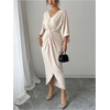 image:imageFloerns Womens Elegant V Neck Twist Front Formal Evening Maxi DressApricot
