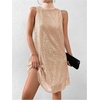 image:imageFloerns Womens Sequin Sleeveless Tank High Neck Bow Shiny Party DressChampagne