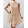 image:imageFloerns Womens Sequin Sleeveless Tank High Neck Bow Shiny Party DressChampagne