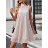 image:imageFloerns Womens Sequin Sleeveless Tank High Neck Bow Shiny Party DressChampagne Solid