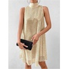 image:imageFloerns Womens Sequin Sleeveless Tank High Neck Bow Shiny Party DressGold