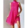 image:imageFloerns Womens Sequin Sleeveless Tank High Neck Bow Shiny Party DressHot Pink