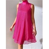 image:imageFloerns Womens Sequin Sleeveless Tank High Neck Bow Shiny Party DressHot Pink