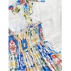 image:imageFloerns Womens Summer Floral Tie Shoulder Flare Hem Boho Mini DressBlue Multi