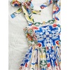 image:imageFloerns Womens Summer Floral Tie Shoulder Flare Hem Boho Mini DressBlue Multi