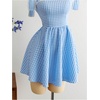 image:imageFloerns Womens Summer Floral Tie Shoulder Flare Hem Boho Mini DressBlue Plaid