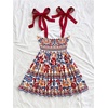 image:imageFloerns Womens Summer Floral Tie Shoulder Flare Hem Boho Mini DressBlue and Red
