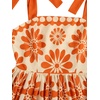 image:imageFloerns Womens Summer Floral Tie Shoulder Flare Hem Boho Mini DressOrange