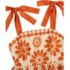 image:imageFloerns Womens Summer Floral Tie Shoulder Flare Hem Boho Mini DressOrange